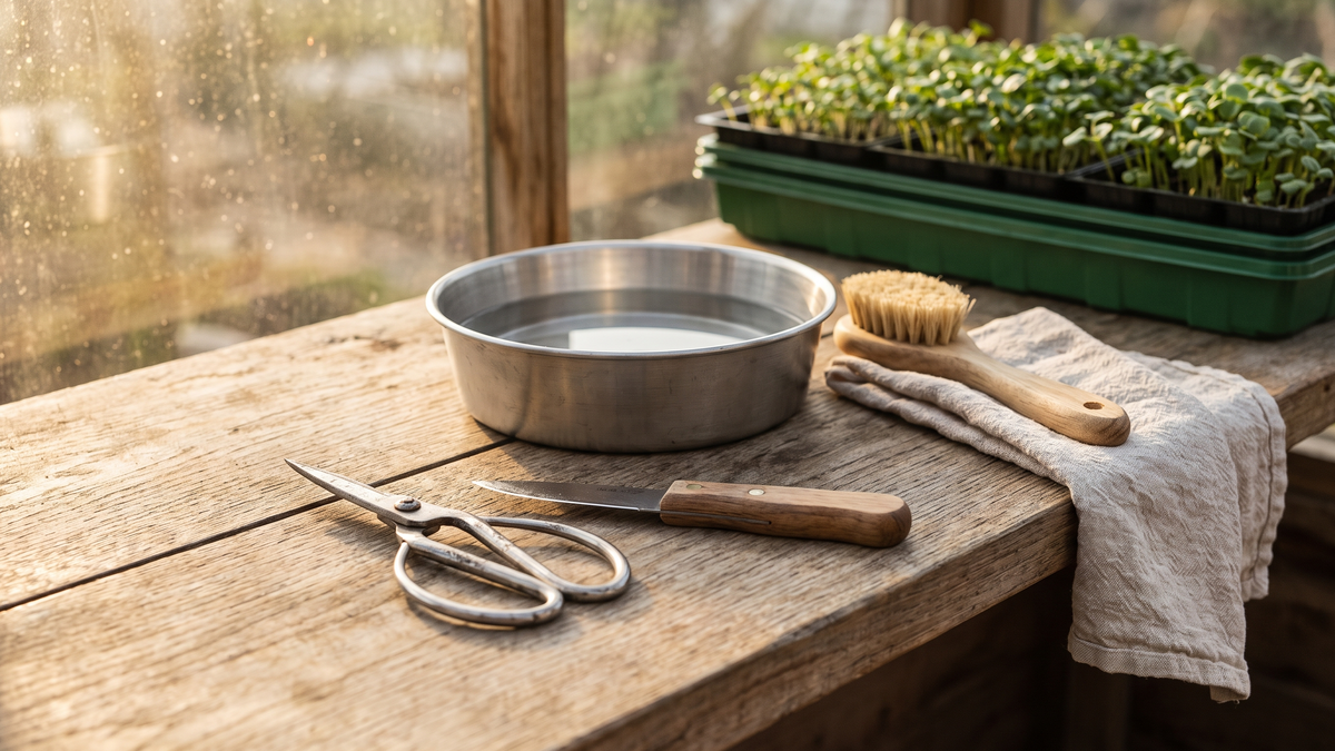 Keep Trouble Off the Next Tray: A Small Grower's Guide to Cleaning Harvest Tools